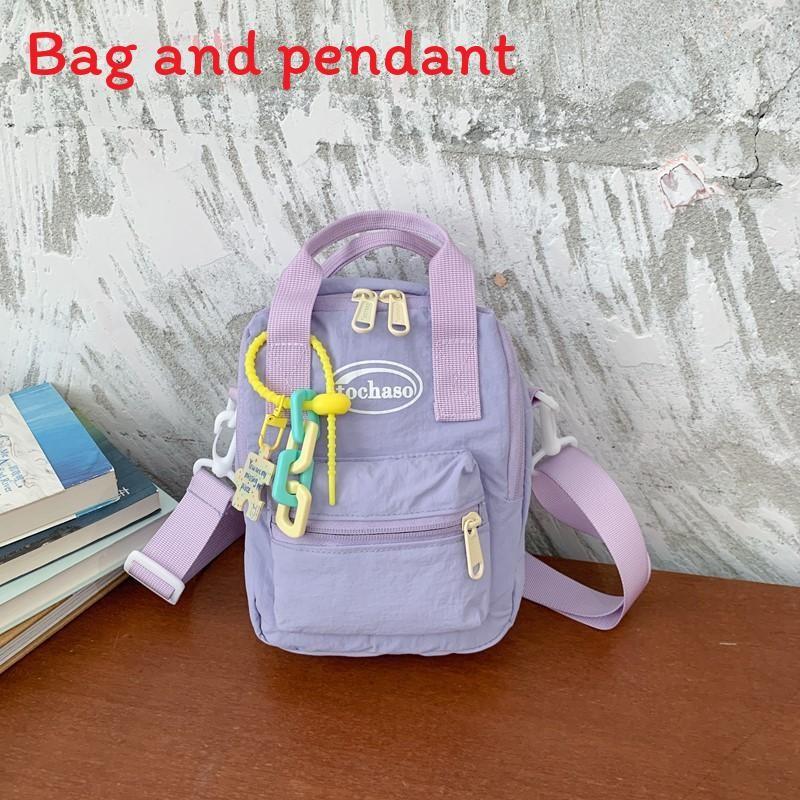 Color Simple Solid Letter Printed Children Single Shoulder Bag Pendant With
