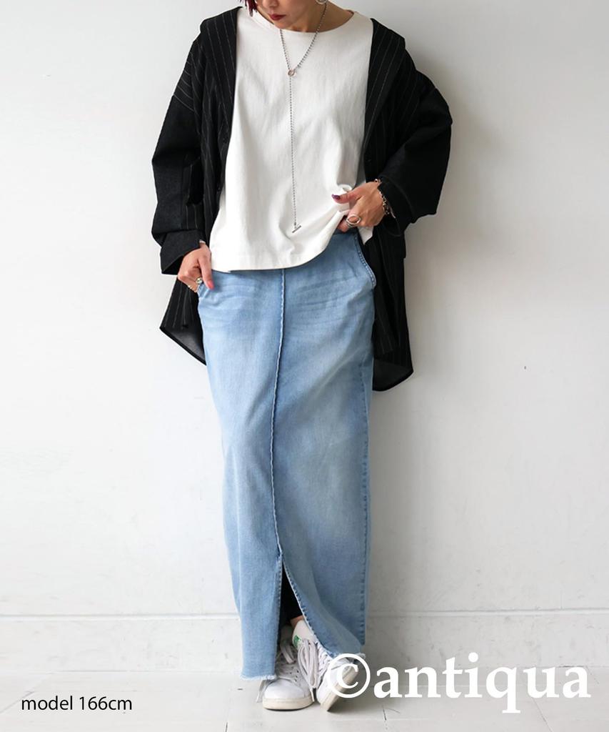 Antiqua Denim Free Size Light Blue Women's Skirt, Long, LA-00015, 32,