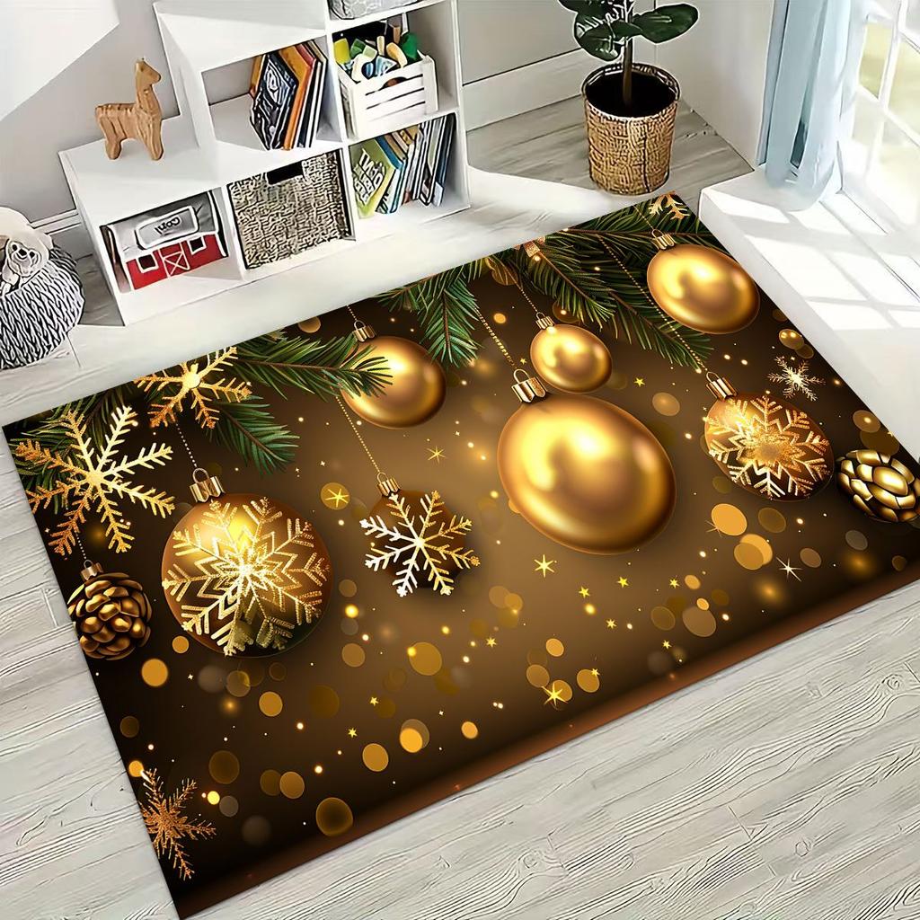2026 New Merry Christmas Tree Santa Claus New Year Cartoon Carpet Rug for Bedroom Living Room Sofa Home Doormat Decor,Non-slip