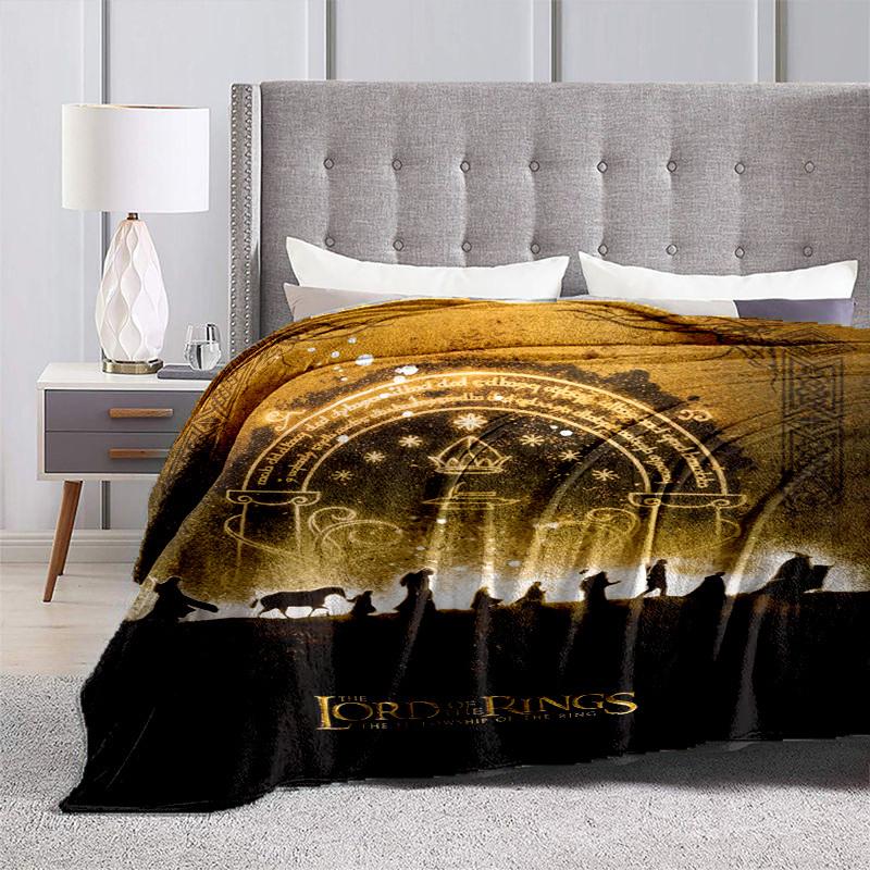 1pc The Fellowship of the Ring Cartoon Blanket,Portable Throw for Travel & Camping, All Season Cozy Blanket,Ideal Gift
