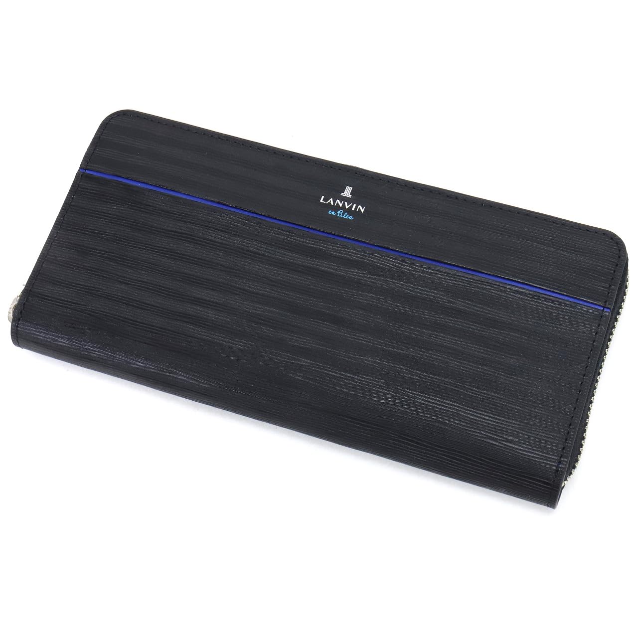 

on Round zipper long wallet with coin purse Loge 516606 Black [Lanvin Blue]