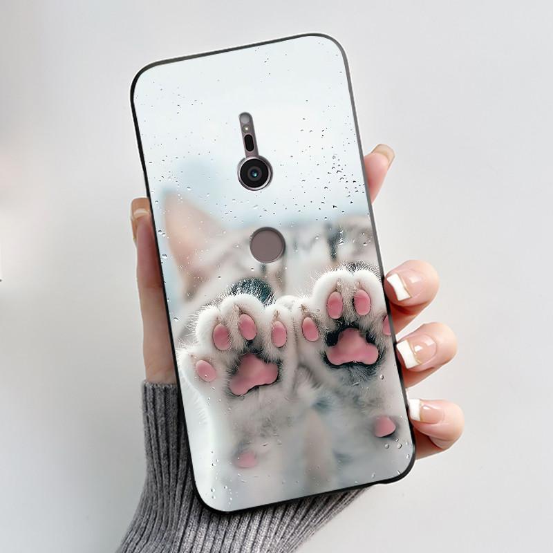 Trendy Milk Tea Rabbit Printed Case For Sony Xperia XZ2/SO-03K Black Case For Sony Xperia XZ3/SO-01L Anti-scratch Soft Shell