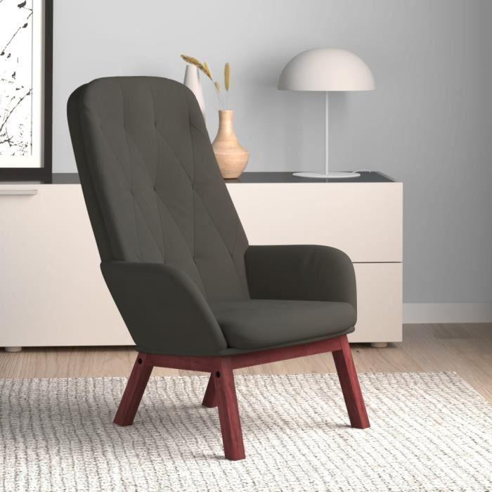 VidaXL Chaise de relaxation Gris foncé Velours 341219