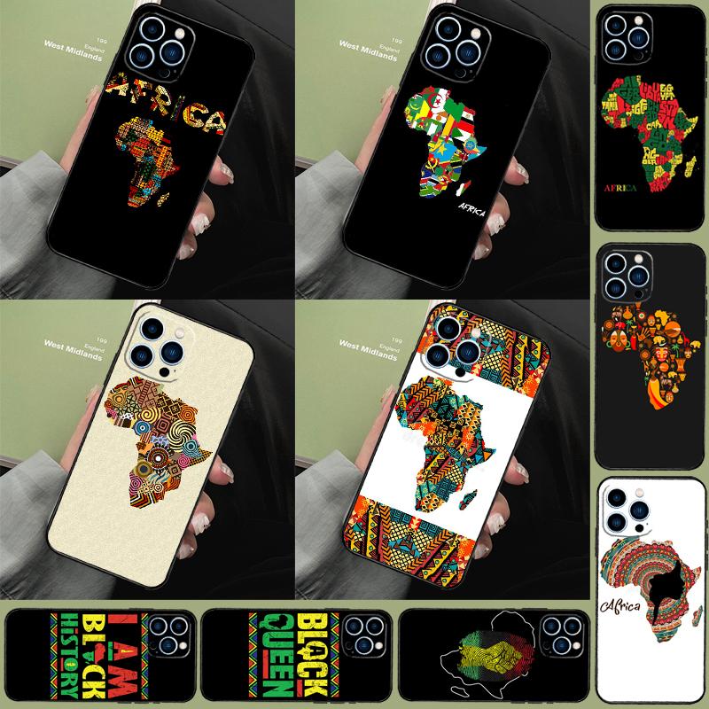 Africa Map Geogra Funda Case For iPhone 16 Pro Max 15 14 11 12 13 Pro Max Mini XR 16e 16 15 Plus Phone Cover