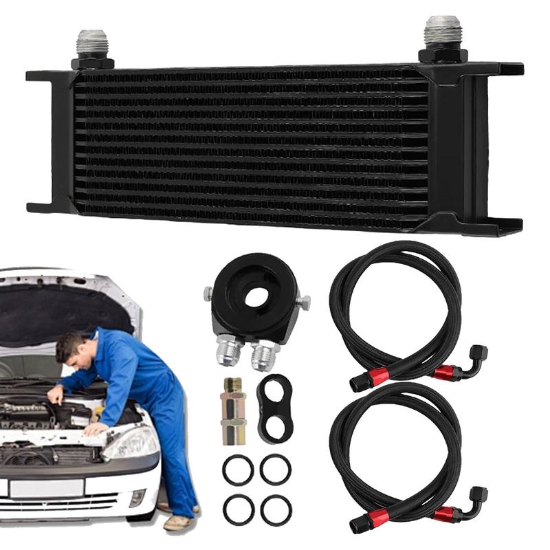 Car Engine Oil Cooler Transmission Cooler Engine Cooling 13 Rows Replacement Cooler Kit Transmission Engine Cooler Radiator Oil