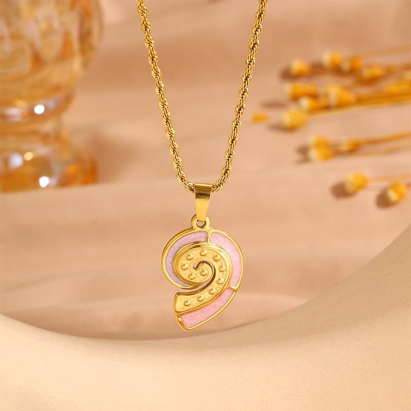 Винтажное Океанское Ракушечное Низкоуглеродистое Стальное Ожерелье на Ключицу для Женщин - Высококачественные Титановые Украшения