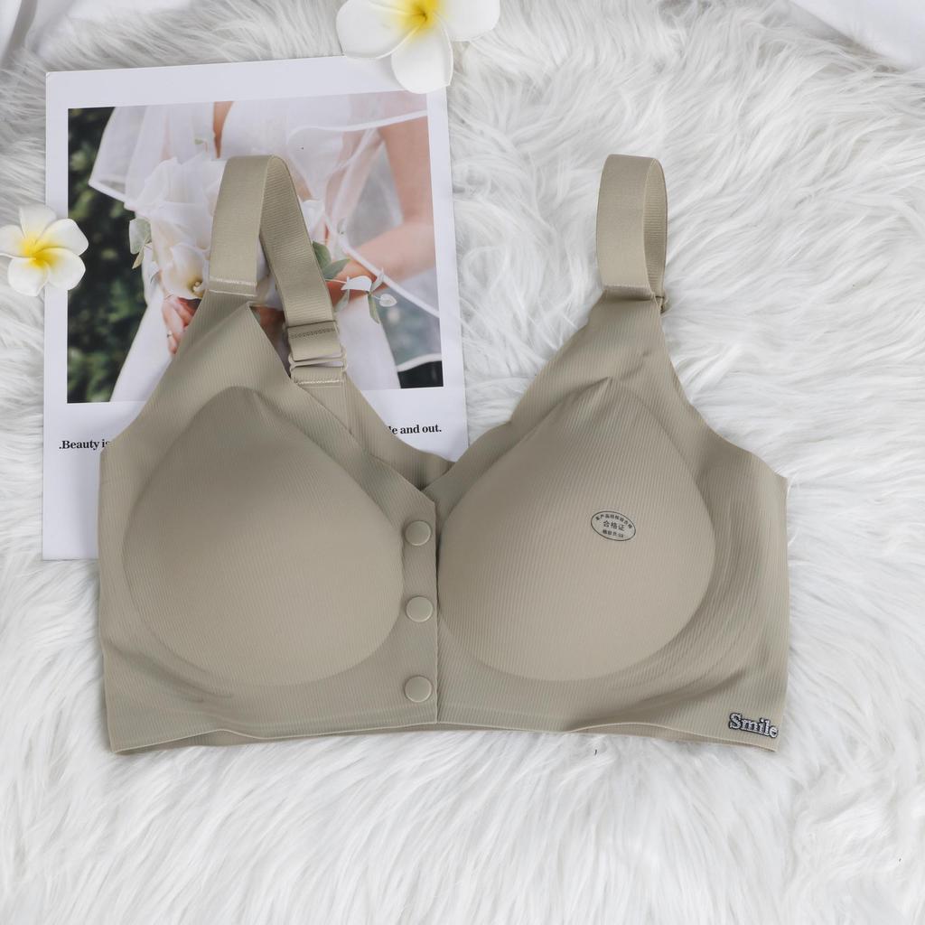 Sujetador Shi Fengni 1023 de Cierre Frontal sin Costuras: Tallas Grandes, Soporte Lumbar, Efecto Adelgazante para Mujeres de Mediana Edad y Mayores