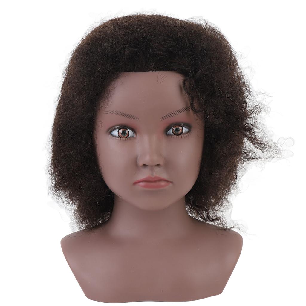 Afro Mannequin Head Realistic Human Hair Black Skin Resin PVC African Manikin Curly Mannequin Head