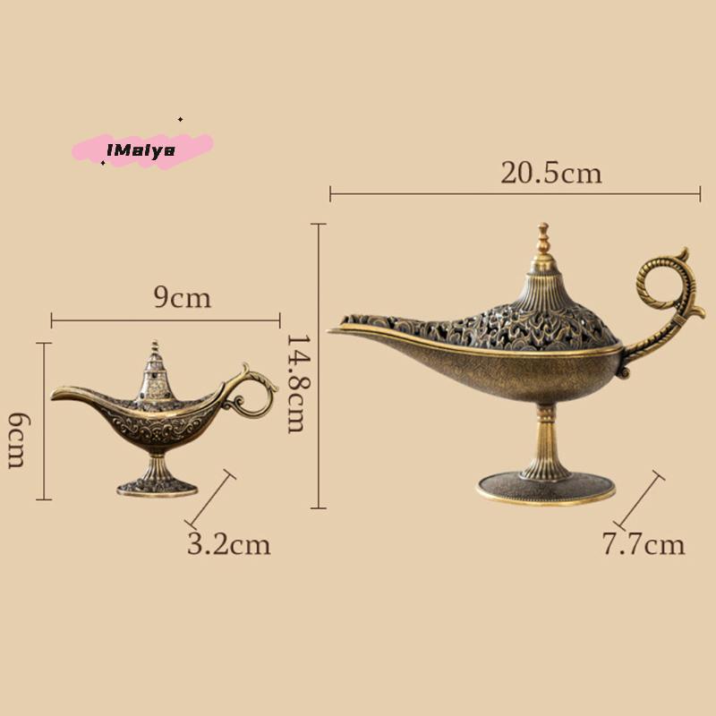 M-1ks Styl starožitné Aladinovy lampy Kovový kadidelník Držák na vonné a bez vůně svíčky Dekorace do domácnosti Dárek Arabský kadidelník