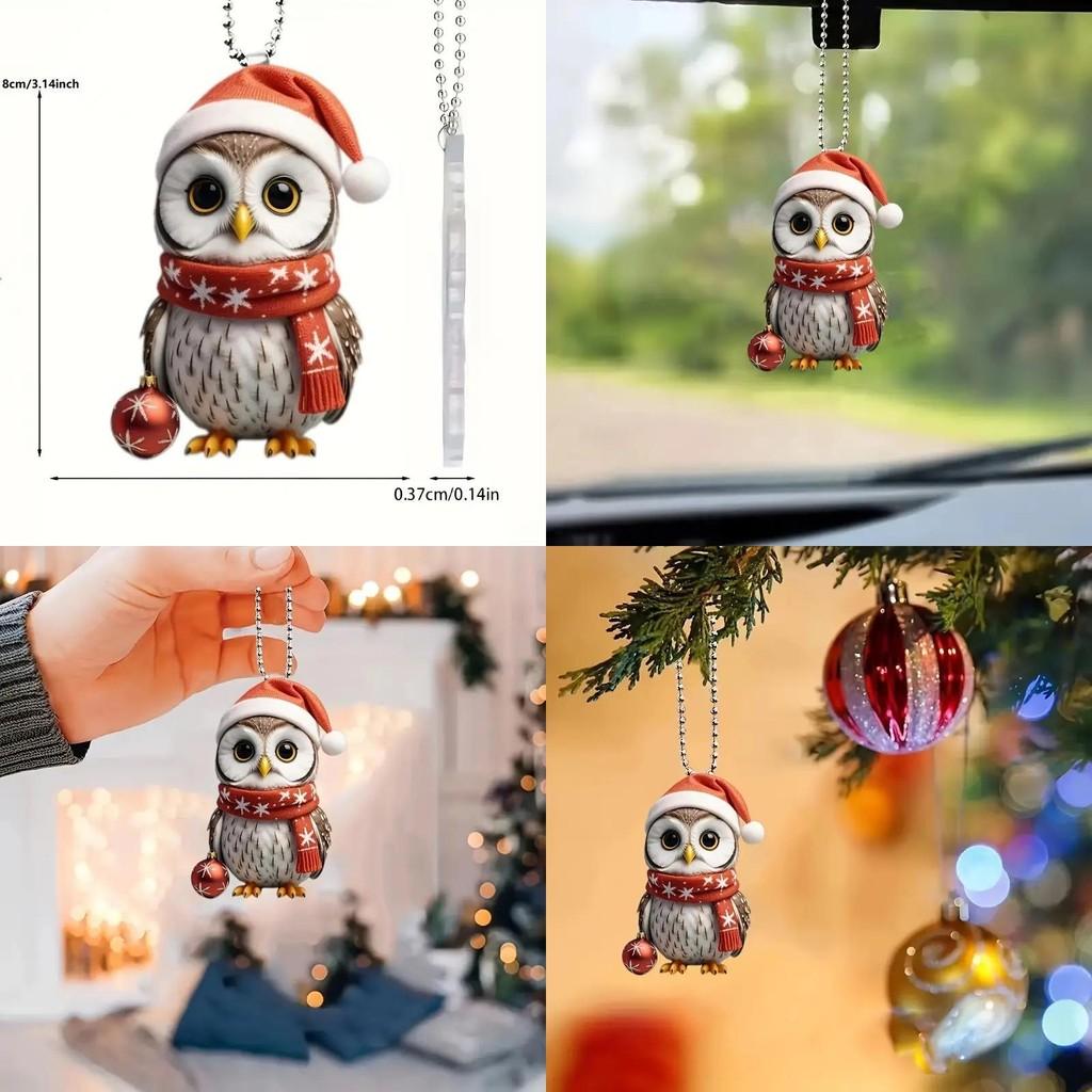 Creative Acrylic Cartoon Owl Car Rearview Mirror Decoration For Unique Interior Style