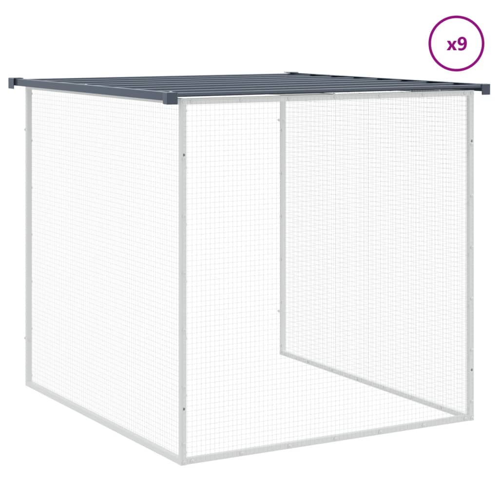 Vidaxl Chicken Coop, With Roof, Anthracite, 1003X98X90 Cm, Steel