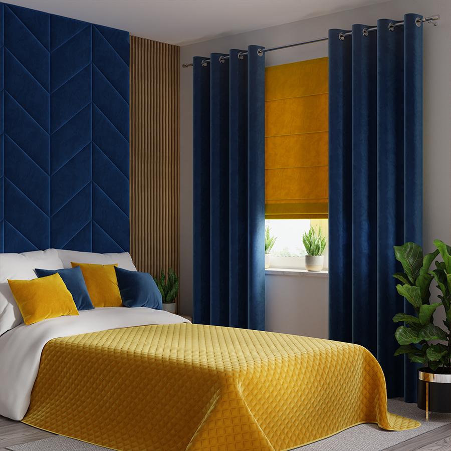 VELVI Decorative bedspread in a shade of royal saffron - 170x210cm