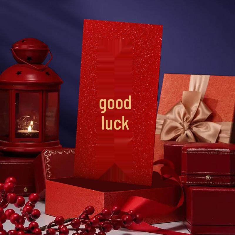 New Year Red Envelope - Large Sized, Hard Cardboard with Hot Stamping for Great Luck & Prosperity