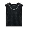 Chain Hollow Vest for Women Summer Sleeveless T-shirt Loose and Thin Knit Top