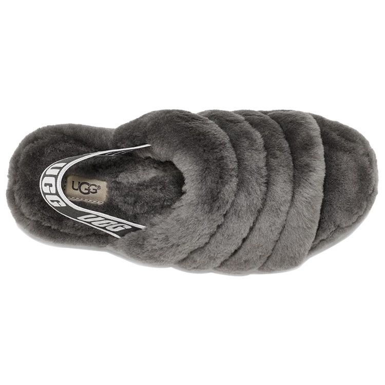 UGG Fluff Yeah Slide Charcoal Women Sneakers Grey 1095119-CHRC
