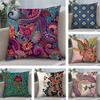 Indonesia Batik Design Cushion Cover Soft Plush Fabric Double-Sided Printed Sofa Cushion Cover for All Seasons Home Decor Gift
