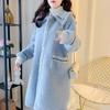 Giacca di Peluche Femminile Autunno e Inverno Confortevole Morbida Tinta Unita Giacca Media Lunghezza Ispessita Casual Versatile