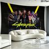 Cyberpunk 2077 Wall Tapestry Aesthetic Wall Hanging Printed Fabric Blanket Decorative Tapestries for Bedroom Living Room Home Decor