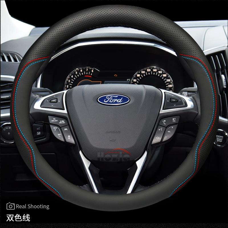 Leather Car Steering Wheel Cover for Ford Territory  Maverick Everest Sport Mustang Focus Kuga Explorer ST Line Ranger 2025 2026