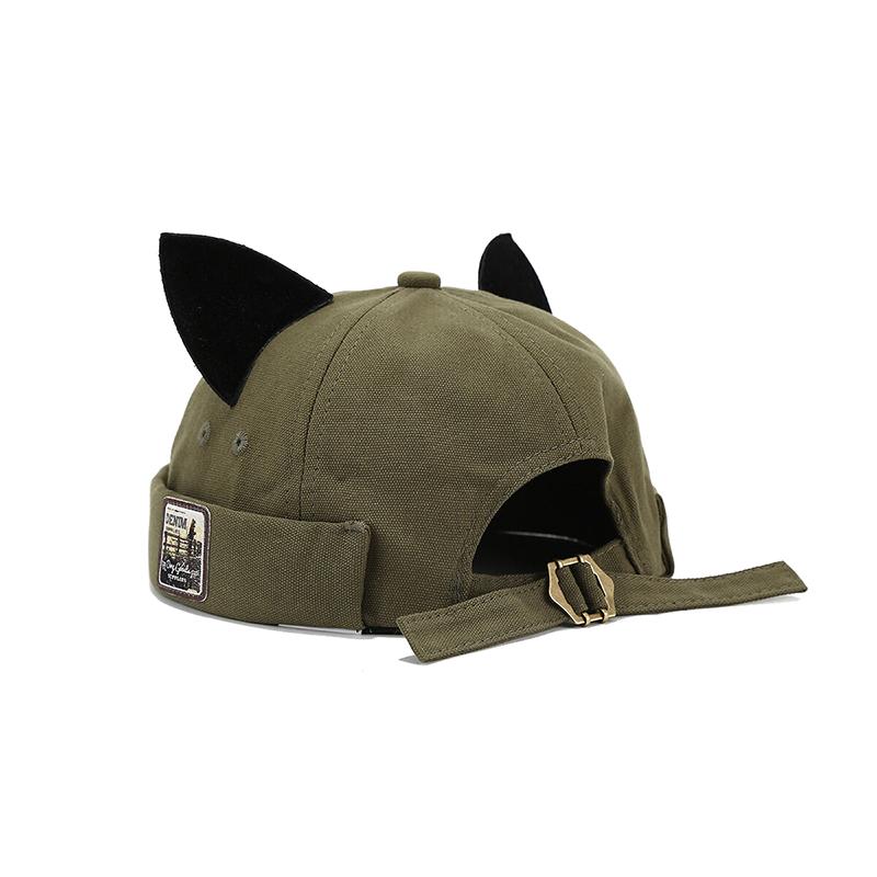 Cute Kids Brimless Hat with Cat Ears Solid Color Design Perfect for Outdoors and Breathable