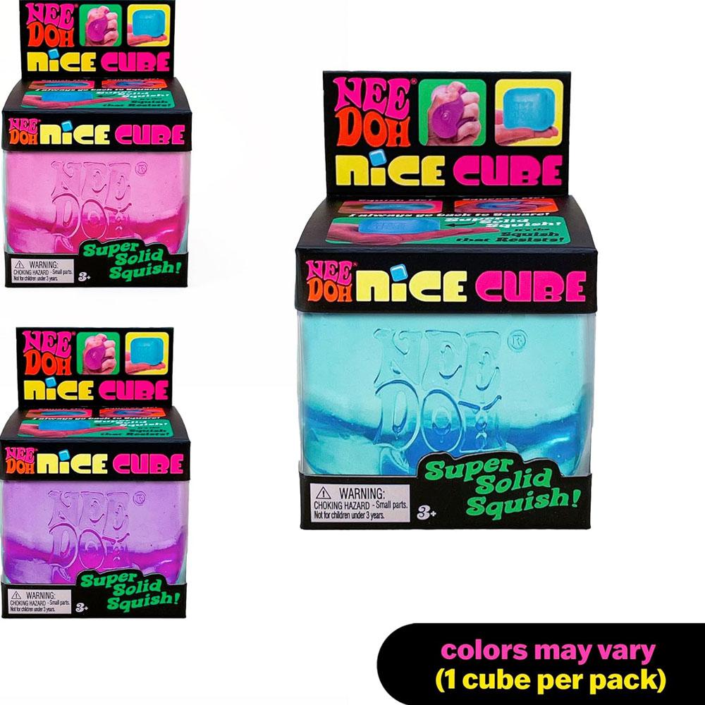 Schylling Needoh Nice Cube Sensory Squeeze Toy With Super Solid Squish Stress Relief Anxiety Sensory Toy 2.25" Cube Party Gifts