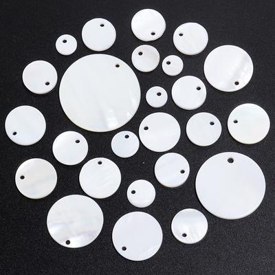 Round Shell Disc Natural Mother of Pearl Shell Beads Round Single Hole Freshwater Shell Beads For DIY Jewelry Making Accessorie
