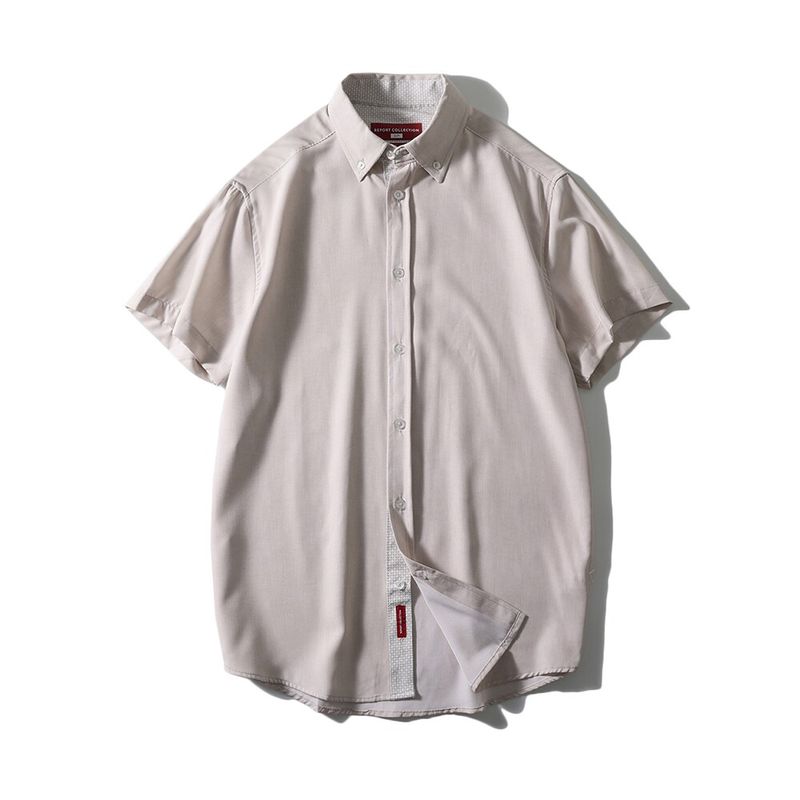 High-Elastic Ice Silk Cool-Feel Non-Iron Short-Sleeve Shirt for Men, Summer Thin Style, Foreign Trade Men's Clothing, Outdoor Casual Shirt