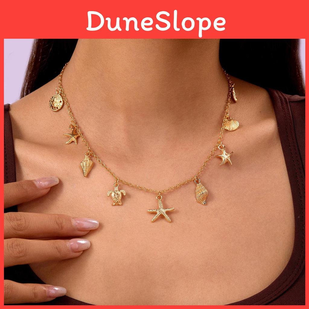 Schelp Hanger Ketting Met Legering Ketting Voor Dames Strand Mode