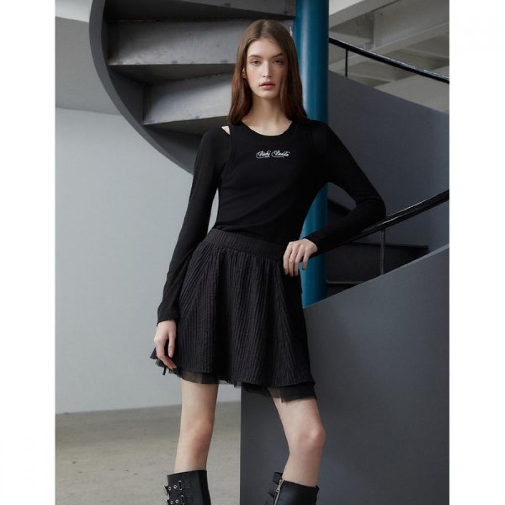 EgoisT Layered Slim FiT BoaT Neck T shirT  Es2cl364 