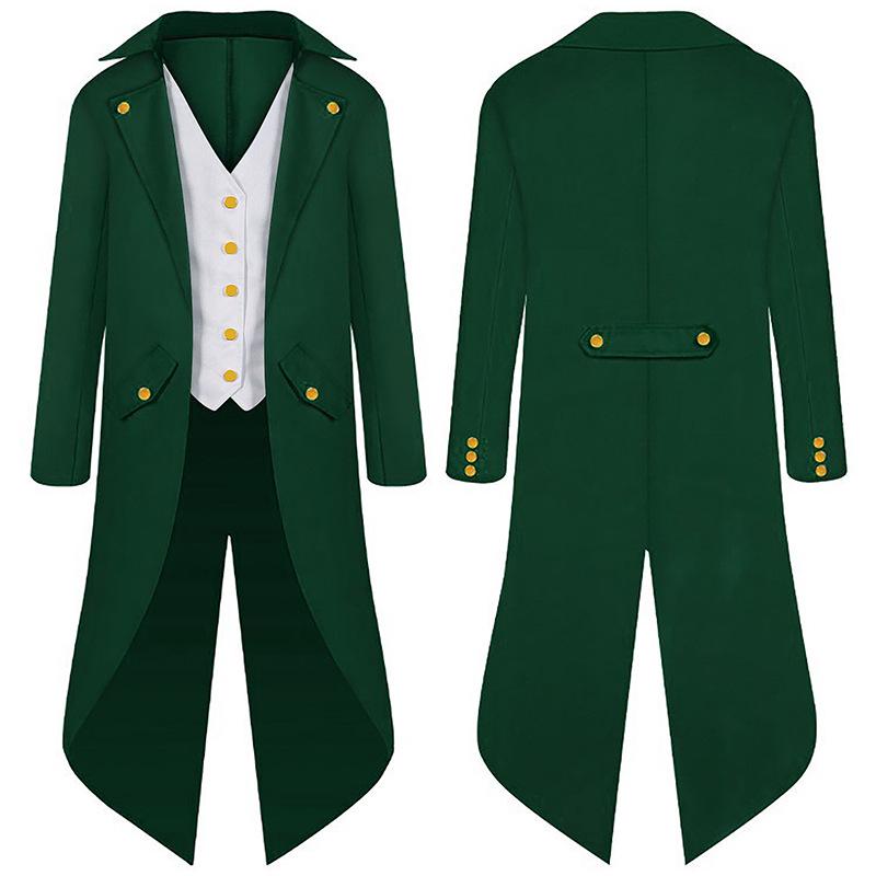 Medieval Swallowtail Costume for Halloween & St. Patrick's Day In Irish Green