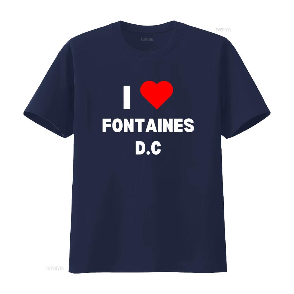 Stylish I Heart Fontaines D C Indie T Shirt for Fashion Forward Individuals vintage Washed homme Stretched Breathable