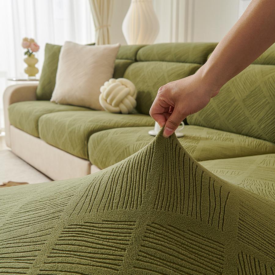 Sofa Seat Cushion Cover for Living Room Jacquard Thicken Stretch Removable Washable Sofa Cover Pets Kids Furniture Protector