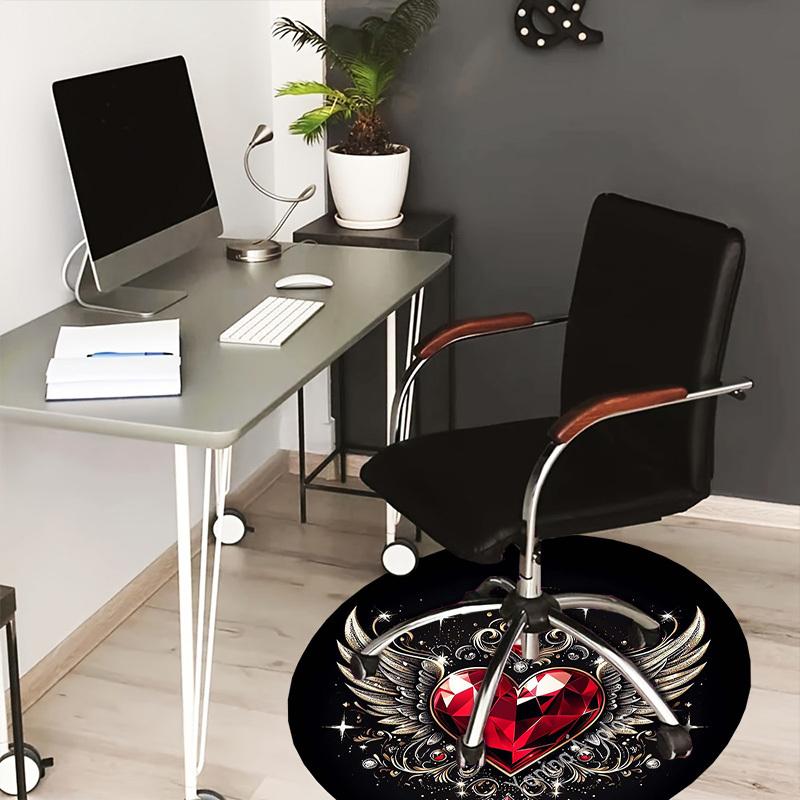 

1pc Office Carpet Chair Mats Heart with Wings and Ruby Diamond Perfect for Decorating Office Chairs, Living Rooms, Or Bedrooms.YDT106 80cm by 80cm