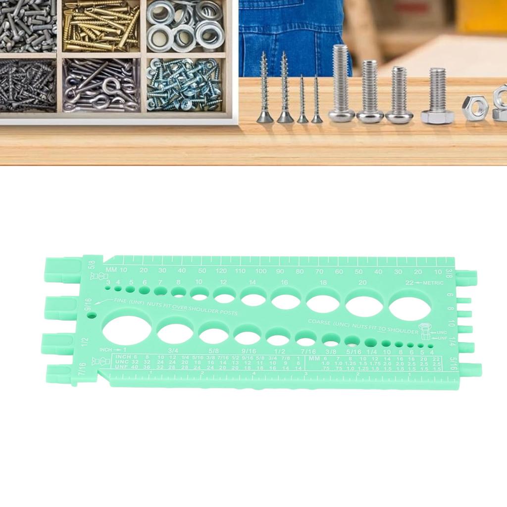 Msuring Tool Plastic Integrated Portable Inch and Millimeter Scale Nut Thrd Gauge