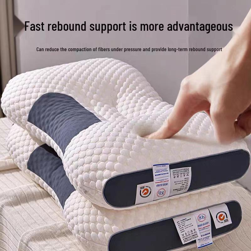 Durable Cotton Neck Support Pillow for Home, Hotel, or Dorm Use - Ideal Sleep Aid