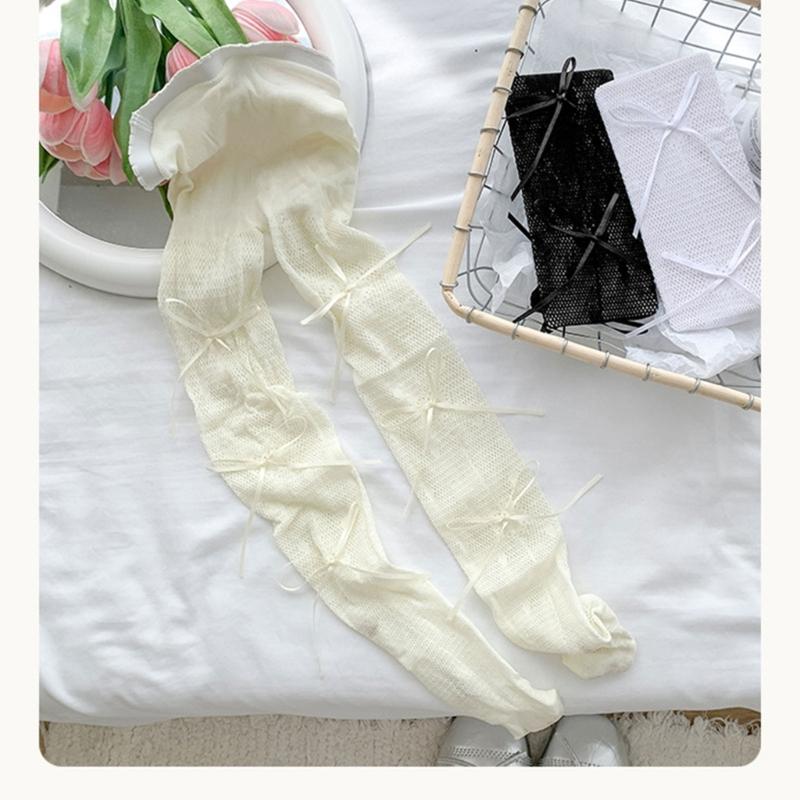 Soft and Breathable Children's Pantyhose Baby Leggings with Bowknot Detail, Trendy & Comfortable Long Stockings