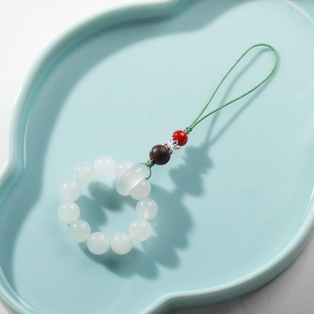 

Prayer Beads White Keychain Cute Auto Accessoires High-end Car Pendant Mobile Lanyards Style 1