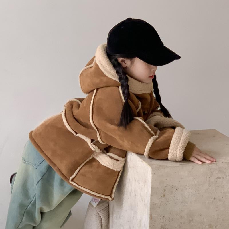 Children's Coat Winter Hooded Fur Thickened Short Warm Jacket