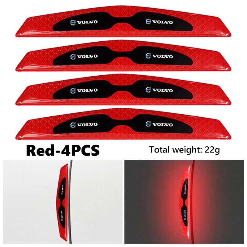 For Volvo 4Pcs Car Door Sticker Safety Warning Reflective Mark Decor Xc60 Xc90 V40 V60 S60 V50 V90 S80 C40 XC40 V70 XC70 C30 JK9