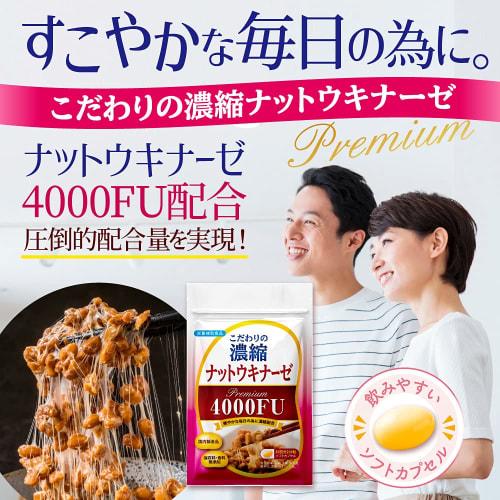 Premium 4000FU Nattokinase Capsules, Highly Concentrated Enzyme, Dietary Supplement, 30-Day Supply (Made in Japan)