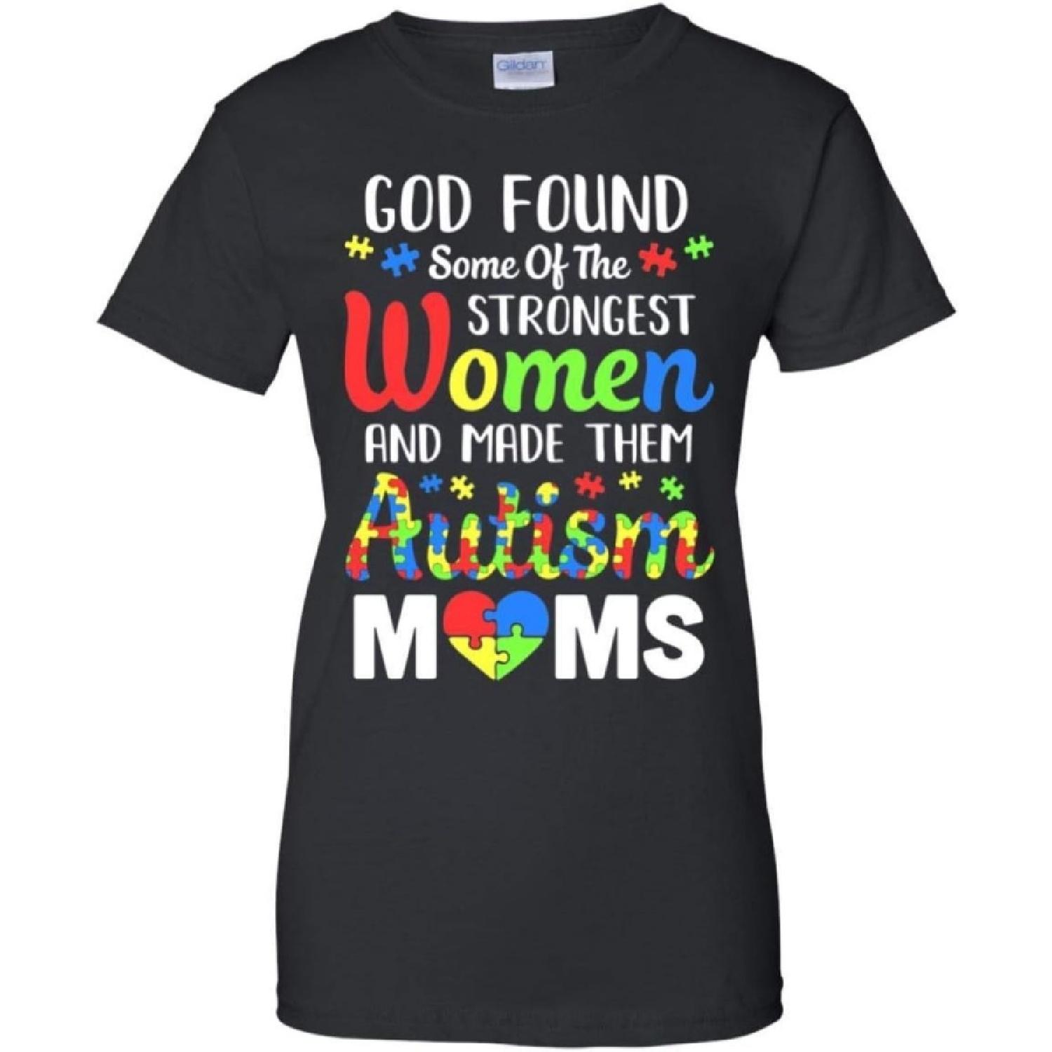 TeesPass Women s God Made Autism Mom Support Awareness Autistic Parents Shirt Ladies  Short Sleeve Tee XXXXXL разноцветный