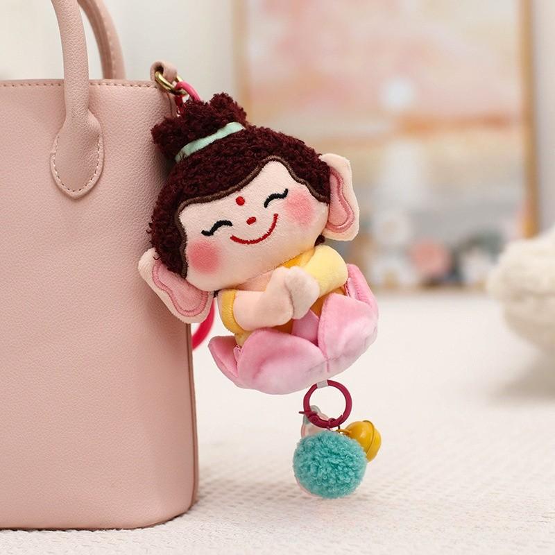 Buddha Small Companion Lotus Plush Keychain With Prosperity And Lucky Symbols For Meditation Gifts