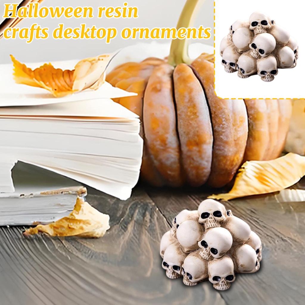 Solid Color - Skeleton Pile Halloween Horror Skeleton Creative Scene Decoration Accessories Desktop Small Ornaments DIY Resin Crafts