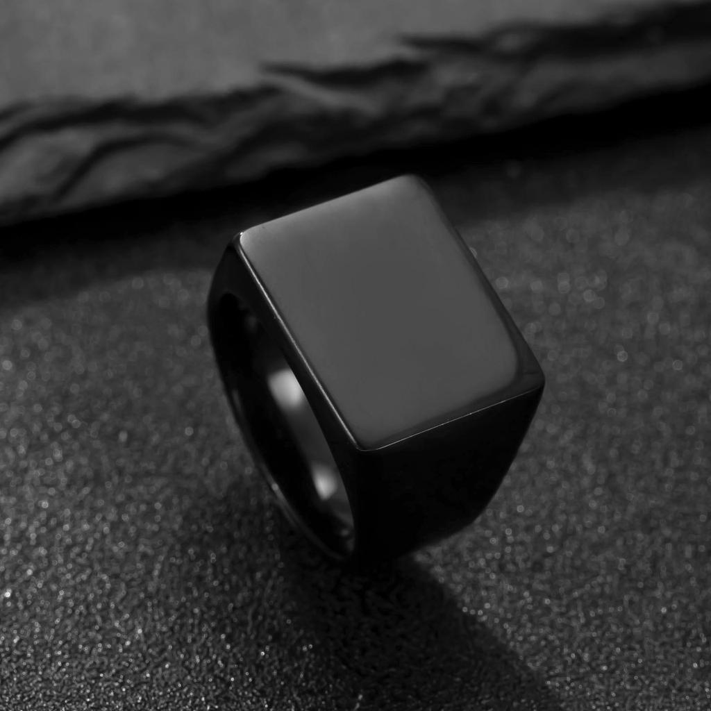 Prostokątny Pierścień ze Stali Nierdzewnej z Powierzchnią do Grawerowania Laserowego