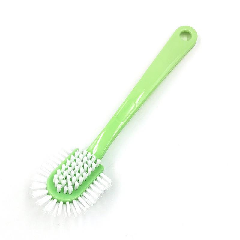 Durable Multi-functional Shoe Brush with Hard Bristles and Long Handle - Gentle on Shoes, Five-sided Cleaning. зелёный