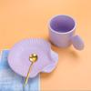 Shell coffee cup saucer ceramic mug Internet celebrity cup ins wind breakfast cup cute chubby ceramic cup