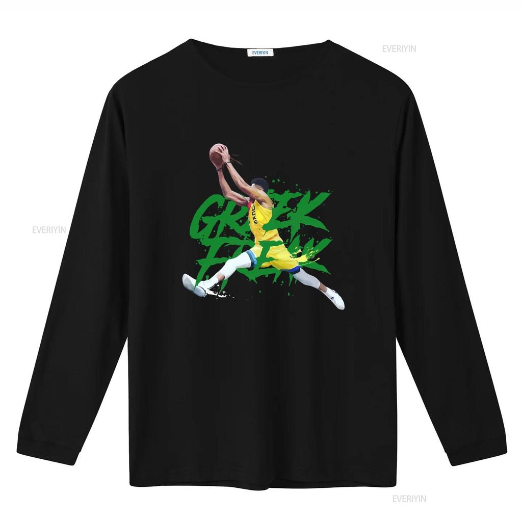 T-shirt Giocatore di Basket Giannis Antetokounmpo Stile Vintage Stampa Design Sportivo 2021 vintage Lavata Elegante Versatile