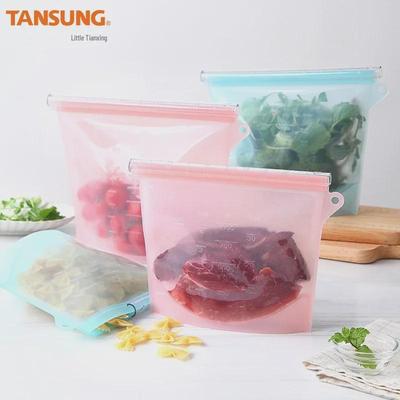 Leakproof Silicone Food Storage Bags - Ready-to-Use Vacuum-Sealed Ziplock for Fresh-Keeping