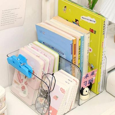 U-shaped Book Stand Free Combination Acrylic Desktop Transparent Bookshelf Office Book Folder Desk Storage Shelf Book Organizer