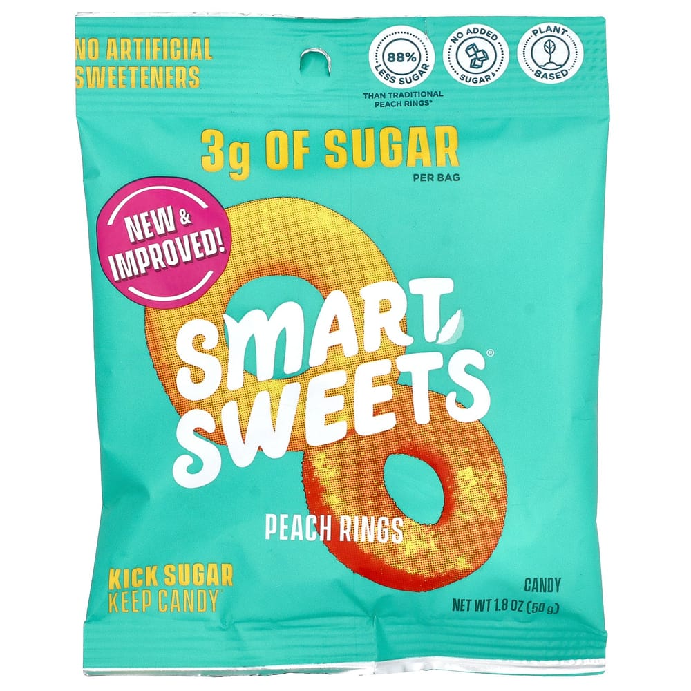 iHerb SmartSweets Peach Rings 1.8 oz (50 g)
